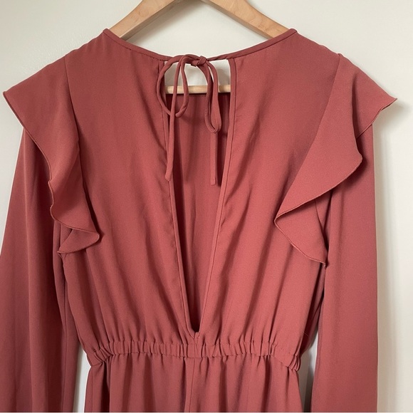 Aritzia Wilfred Long Sleeve Fleurette Jumpsuit Dusty Rose Color Size Small - Picture 11 of 13